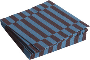 Pattern Napkins-Set of 20 Lunch-Anthracite and bordeaux pillar stripe