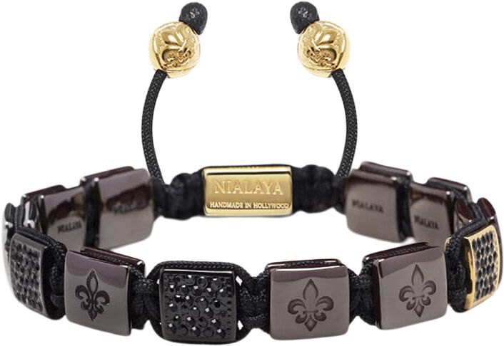 Men's Ceramic Flatbead Bracelet in Red and Black