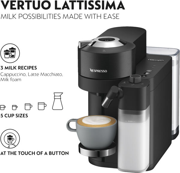 Nespresso Vertuo Lattissima Coffee Machine Delonghi, Matt