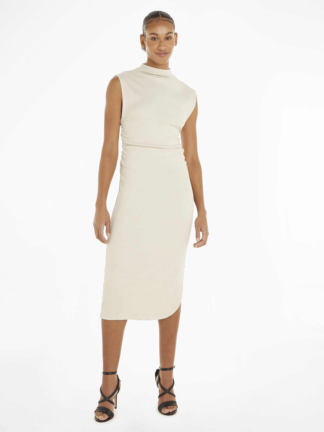 Long mock neck dress