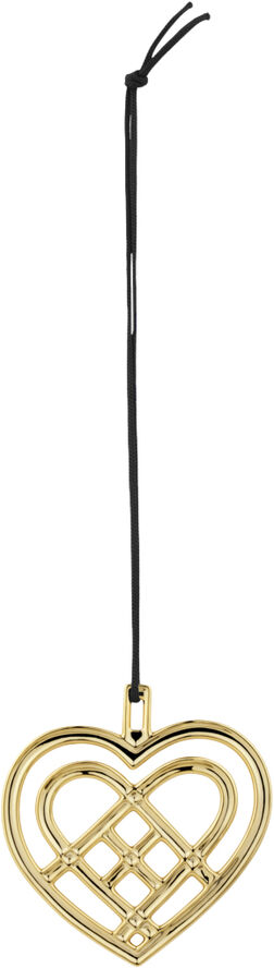 Flettet julehjerte H6. 5 forgyldt