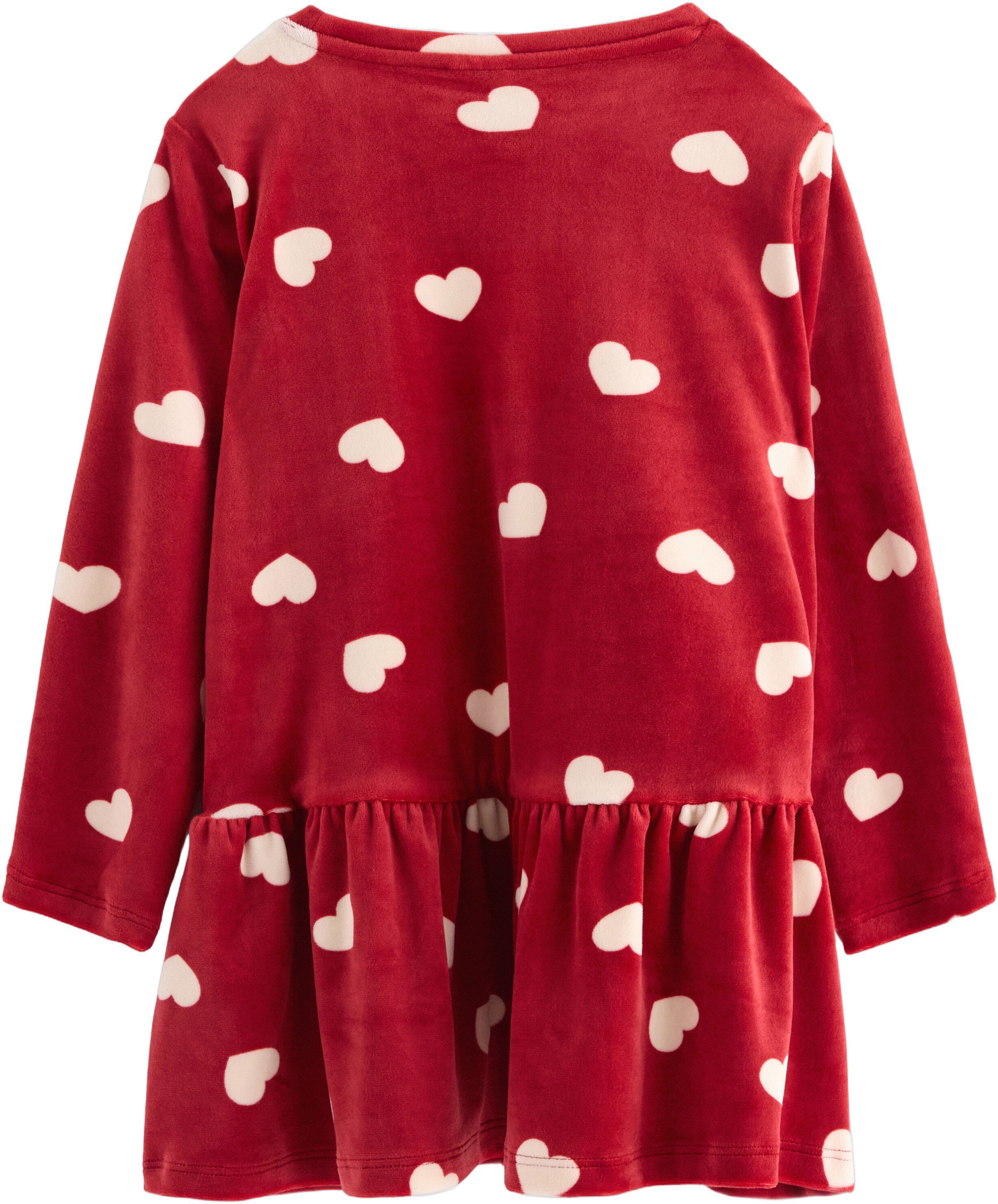 Top long velour hearts AOP