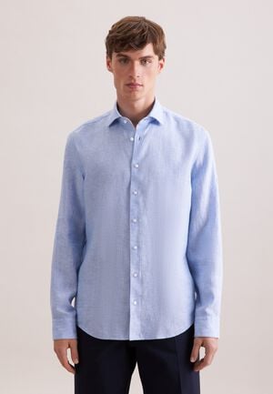 Linen shirt Slim 1/1 Kent-Collar Uni