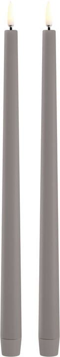 LED slim taper candle, Sandstone, Smooth, 2-pack, 2,3x32 cm