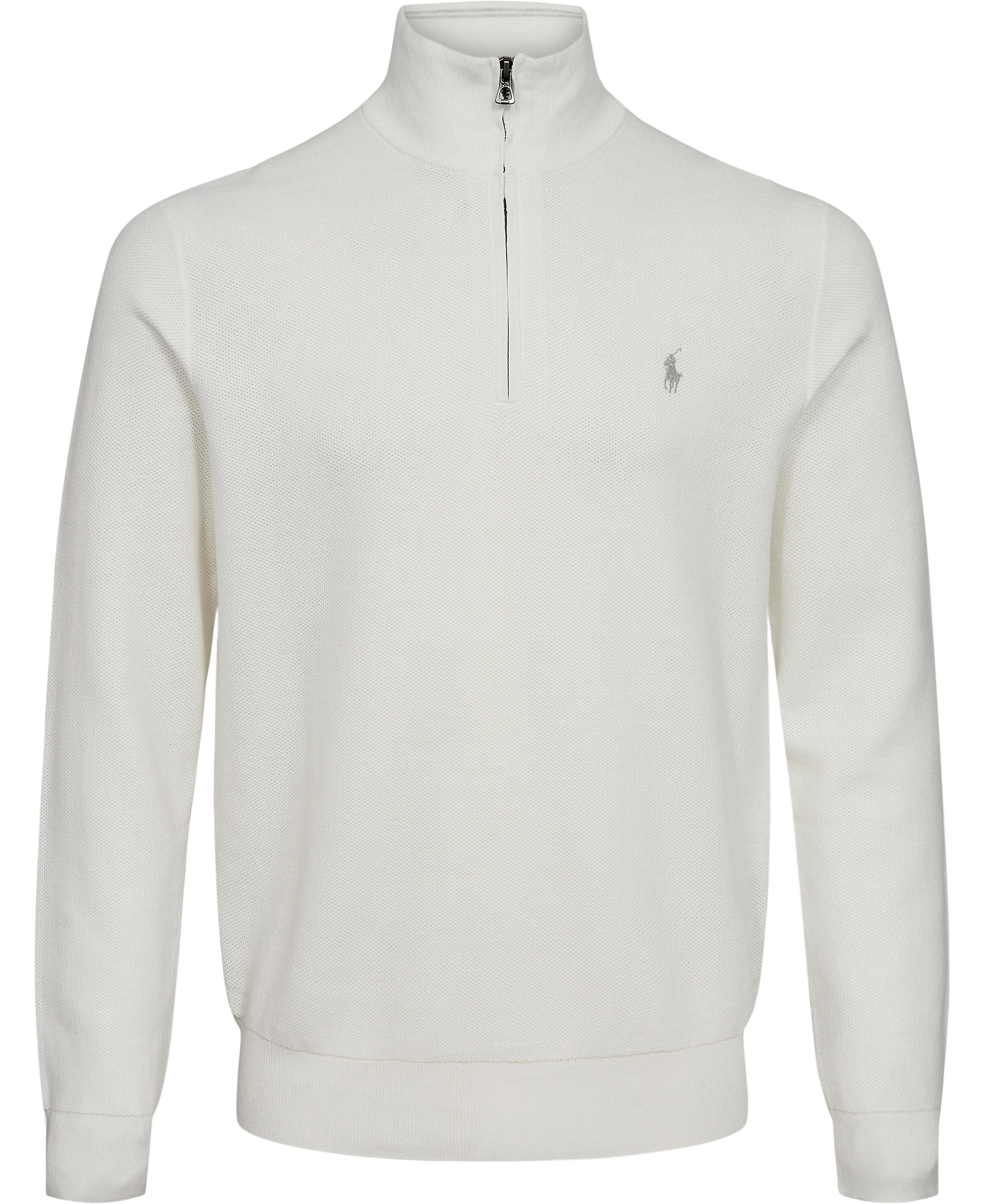 Mesh-Knit Cotton Quarter-Zip Sweater