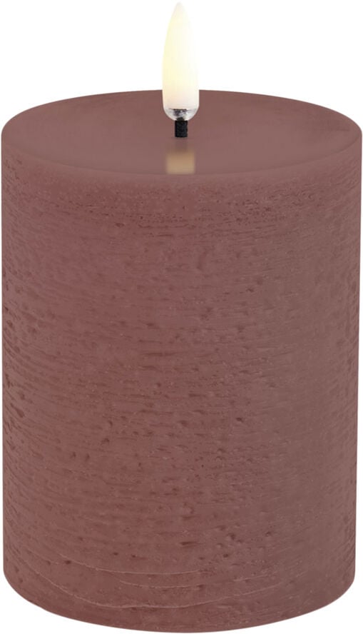 LED pillar candle, Terracotta, Rustic, 7,8x10,1 cm