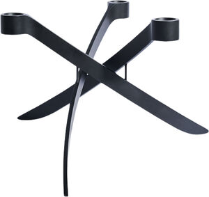 LIGHTARCH Candle Holder 3 arm Taper, Matte Black 28 x 17 C