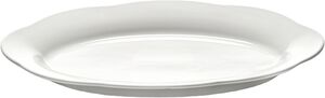HIGH OVAL PLATE L WHITE SILHOUETTE