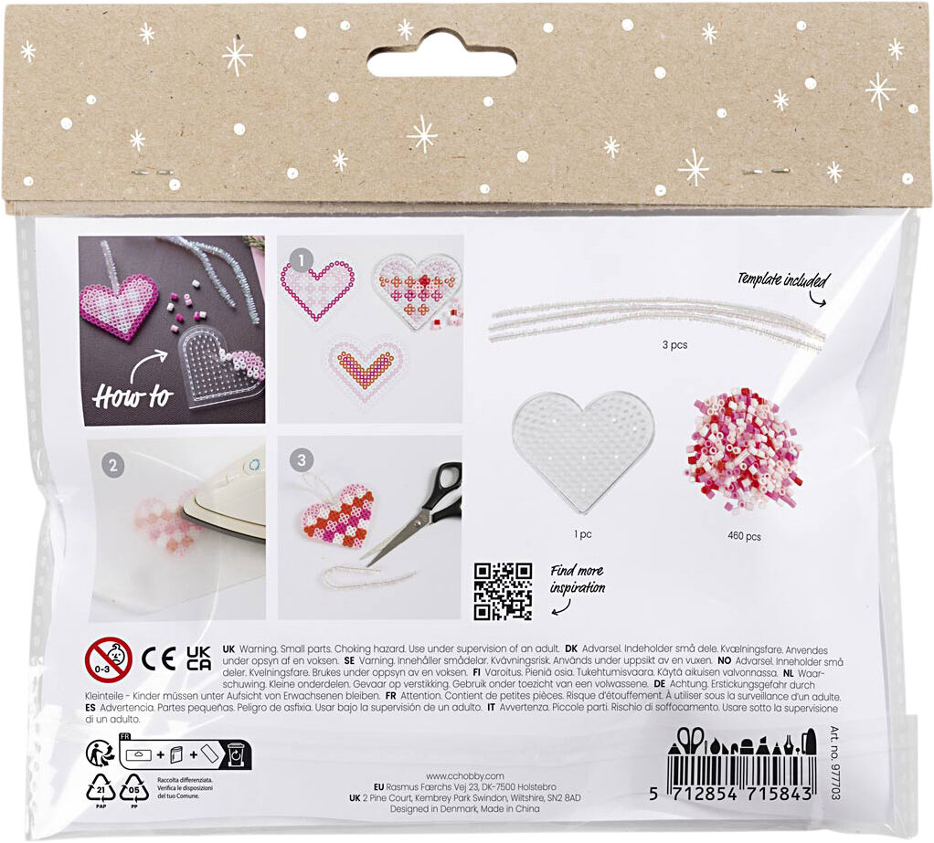 Mini DIY Kit R&oslash;rperler, Julehjerter