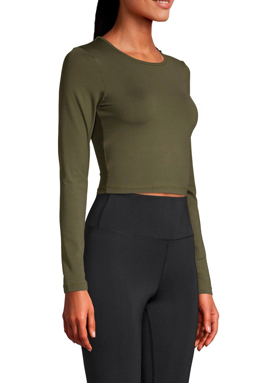 Crop lang&aelig;rmet T-shirt