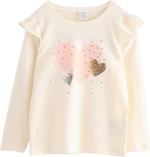 Long-sleeved top in soft cotton jer