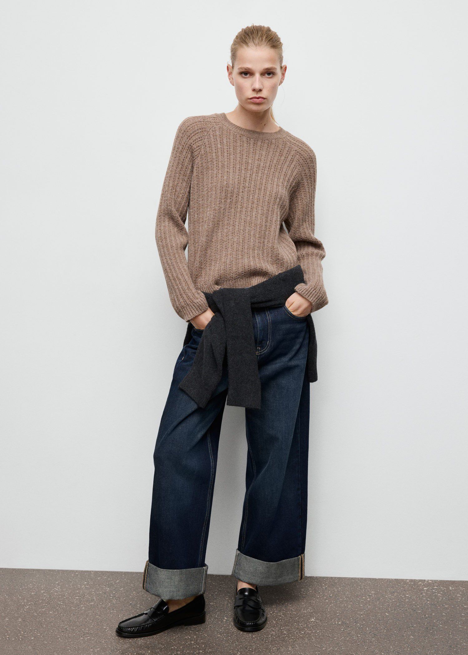 Openwork knit sweater