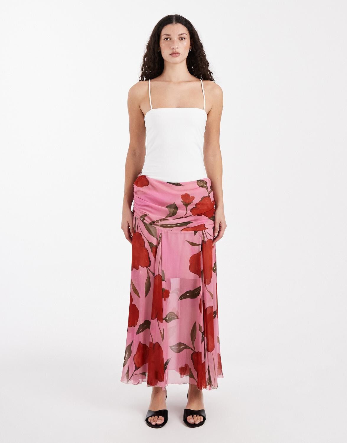 TSSKYLER FLORAL DROP WAIST SKIRT WV