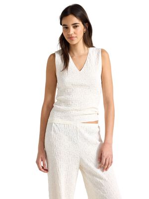 Structured sleeveless top in jersey
