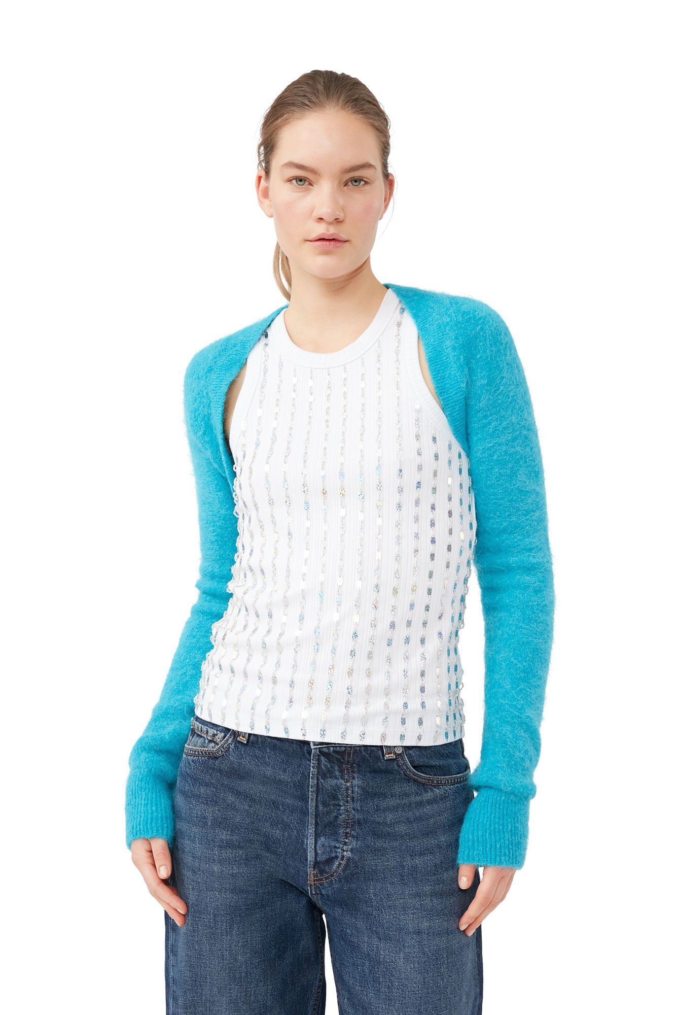 Blue Brushed Alpaca Bolero