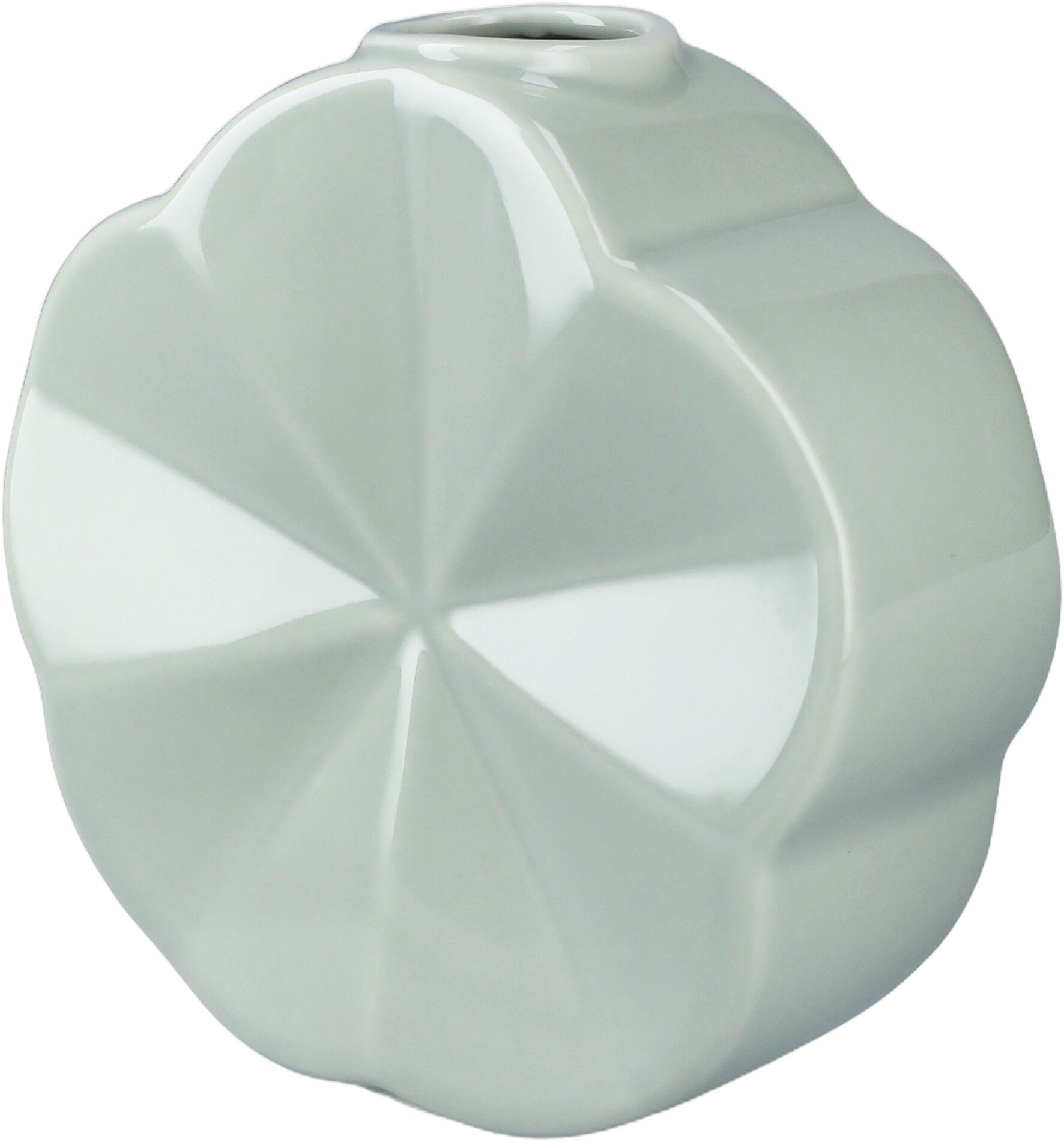 Flower Vase Snerle H14 cm gr&oslash;n porcel&aelig;n