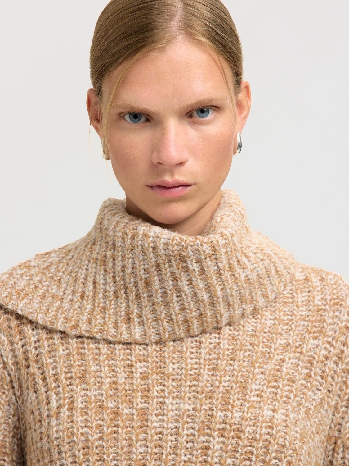 SLFCHICAGO LS KNIT SPLIT ROLL NECK