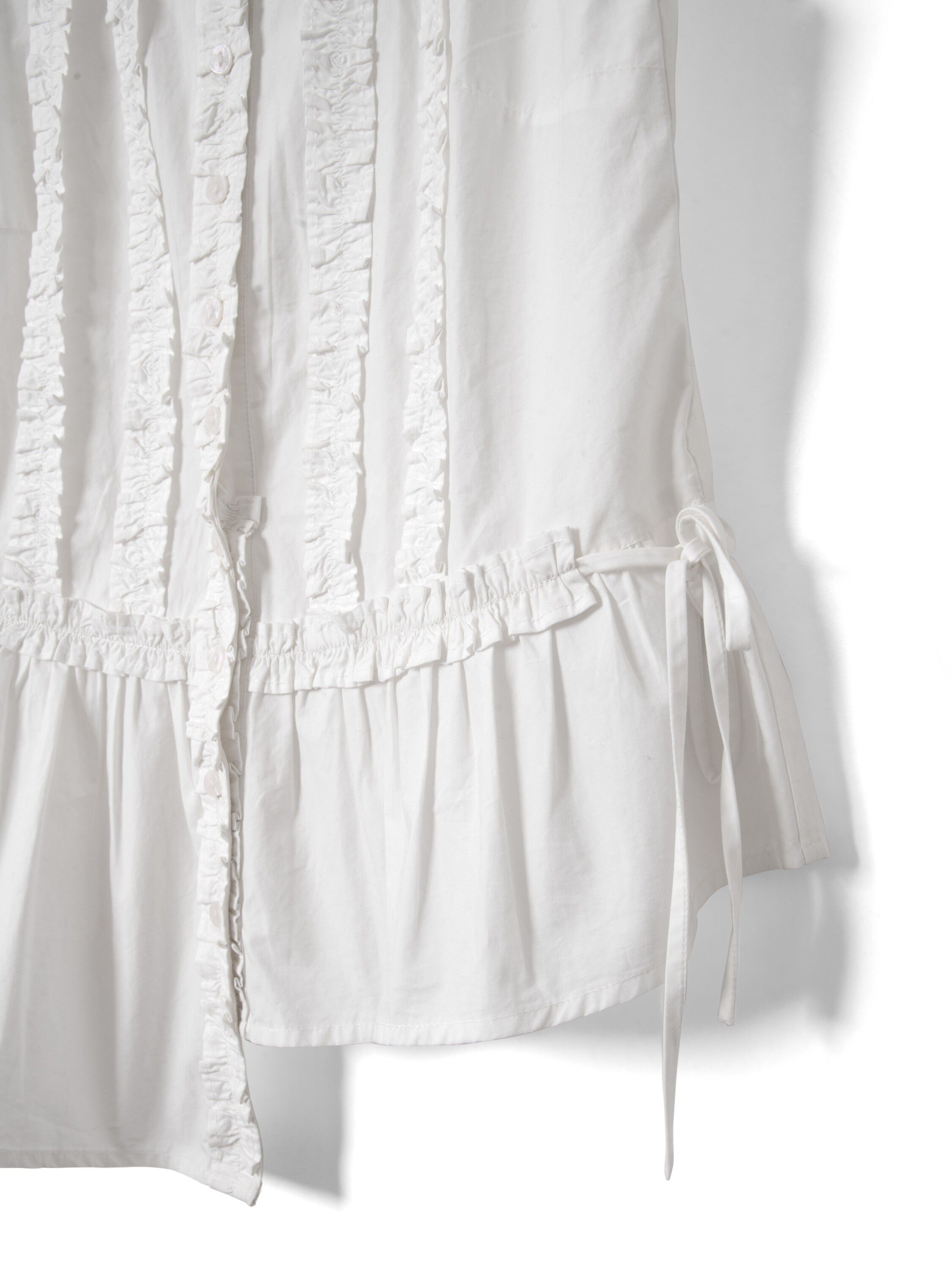 LEIGHTON RUFFLE BLOUSE - WHTIE