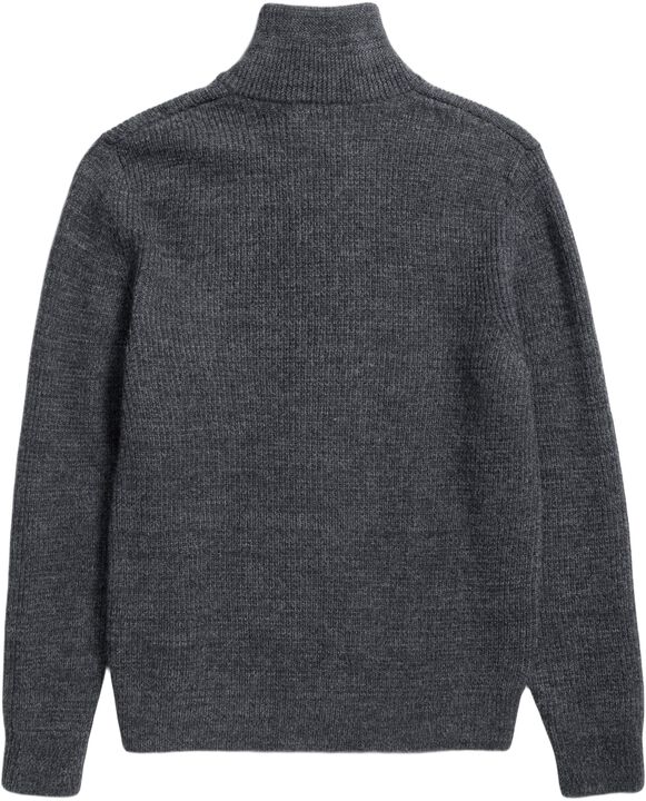 Hagen Wool Cotton Rib Full Zip Jacket