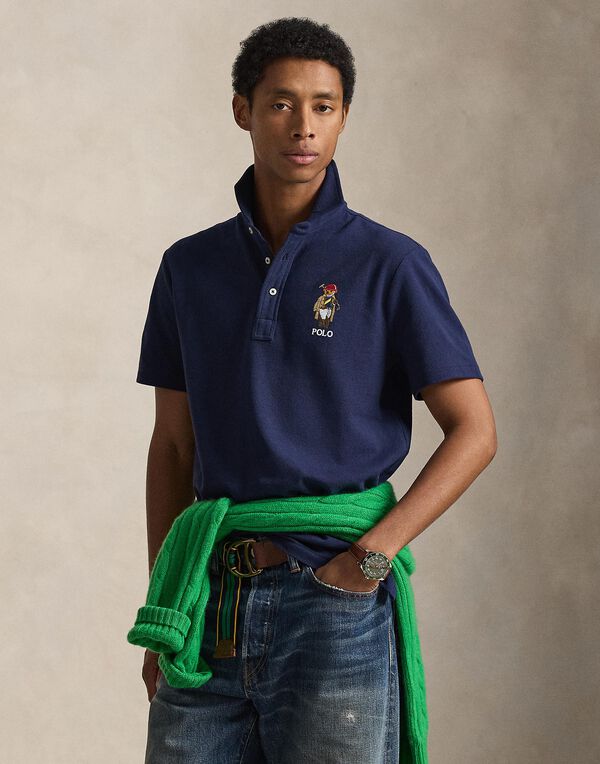 Custom Slim Fit Polo Bear Mesh Polo