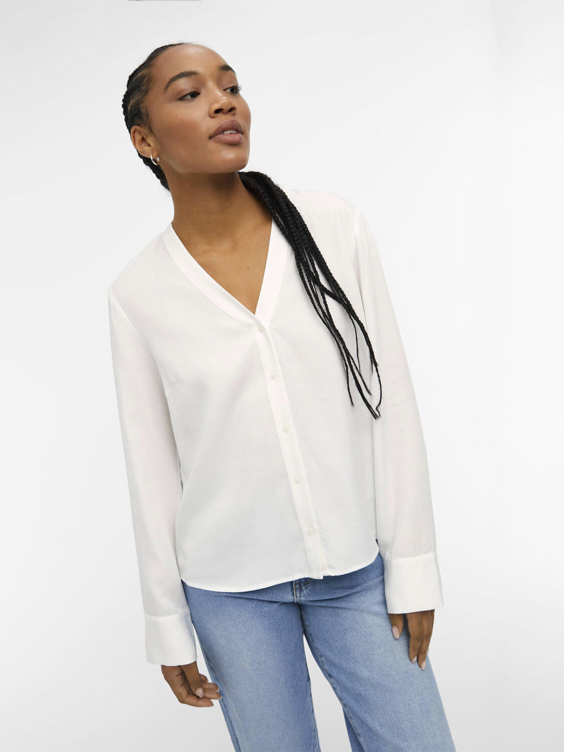 OBJTILDA L/S V-NECK SHIRT NOOS