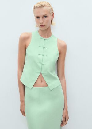 Linen-blend suit waistcoat