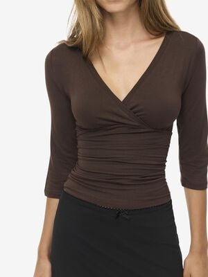 NMJUNE 3/4 V-NECK TOP