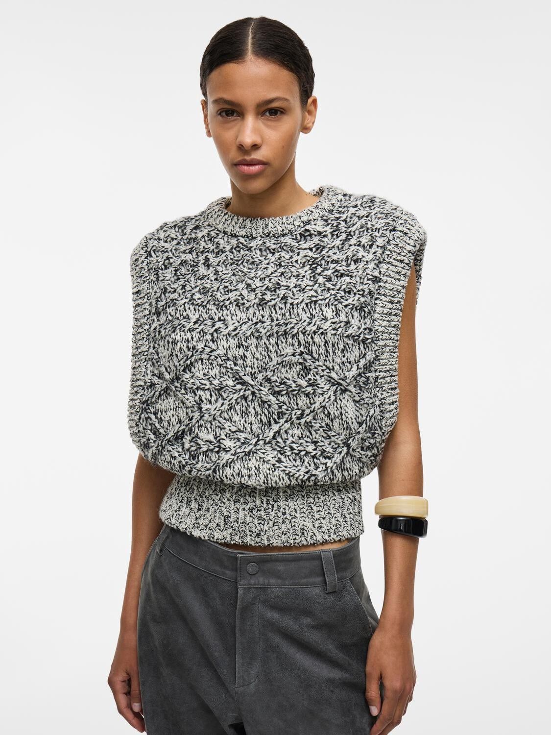 ROUSALLY O-NECK KNIT VEST/PF