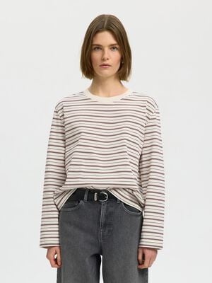 SLWESSENTIAL LS STRIPED BOXY TEE NO
