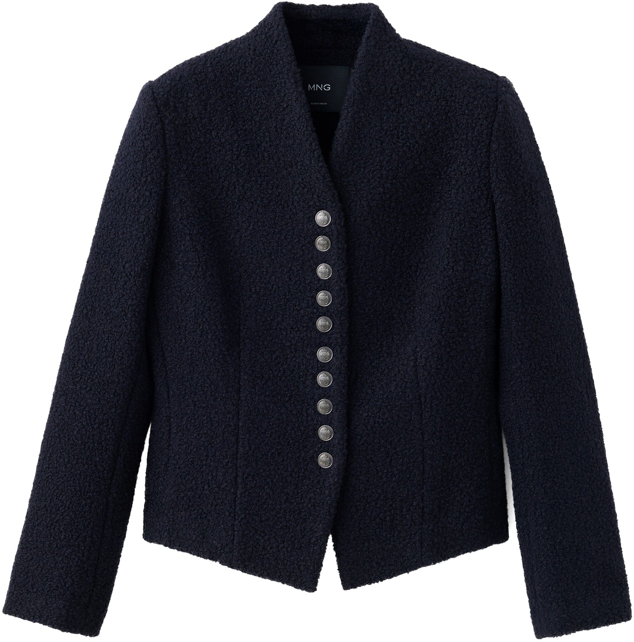 Textured jacket with jewel buttons