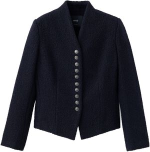 Textured jacket with jewel buttons