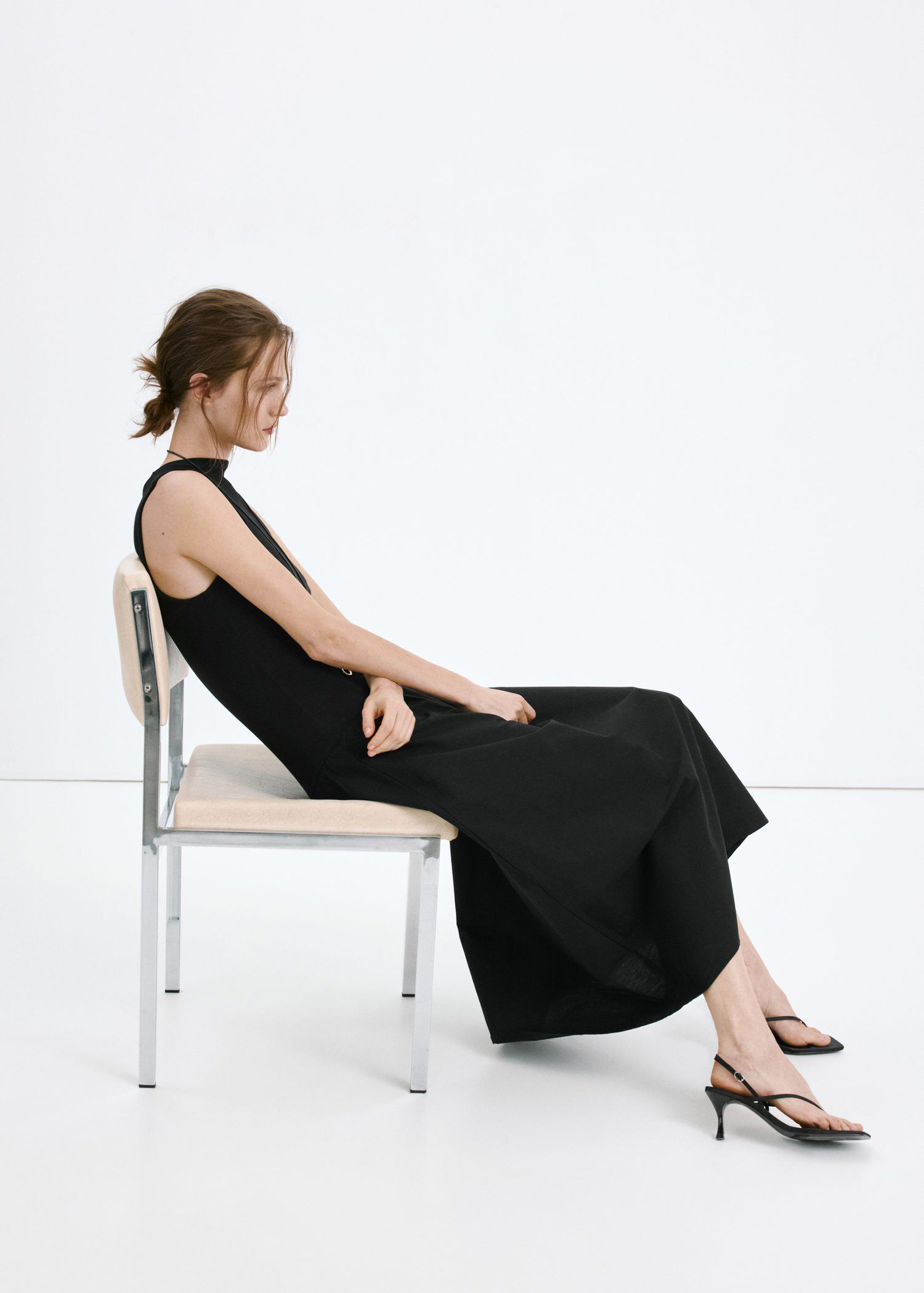 Contrast-bodice dress