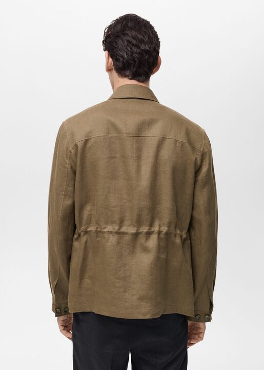 100% linen overshirt with pockets