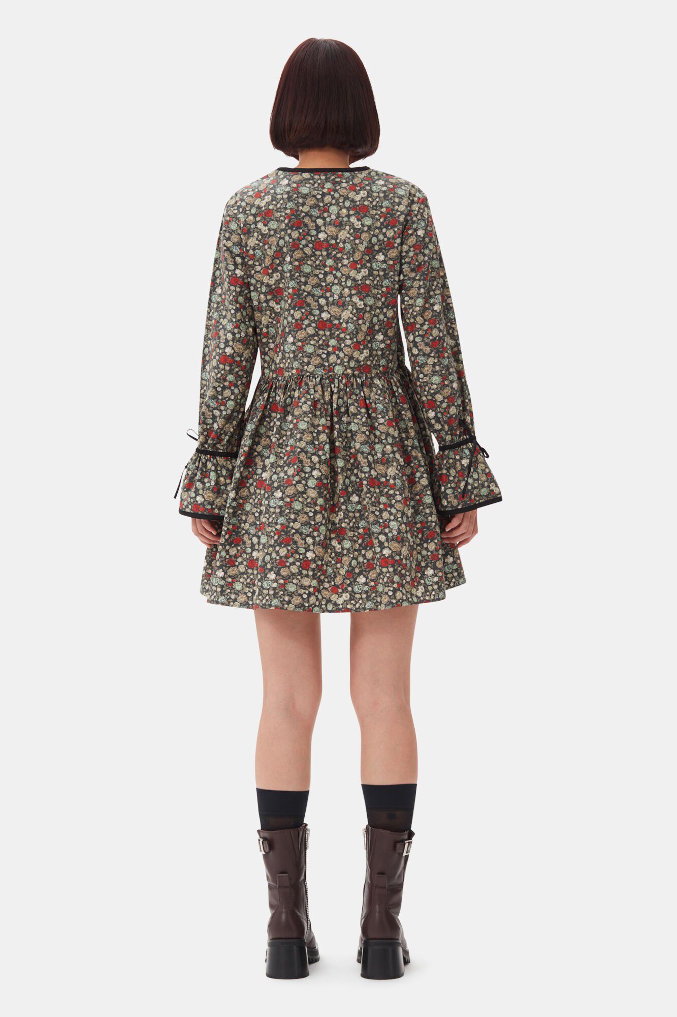 Printed Cotton Mini Wrap Dress