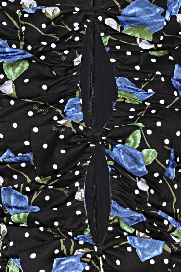 Satin Ruffle Mini Dress