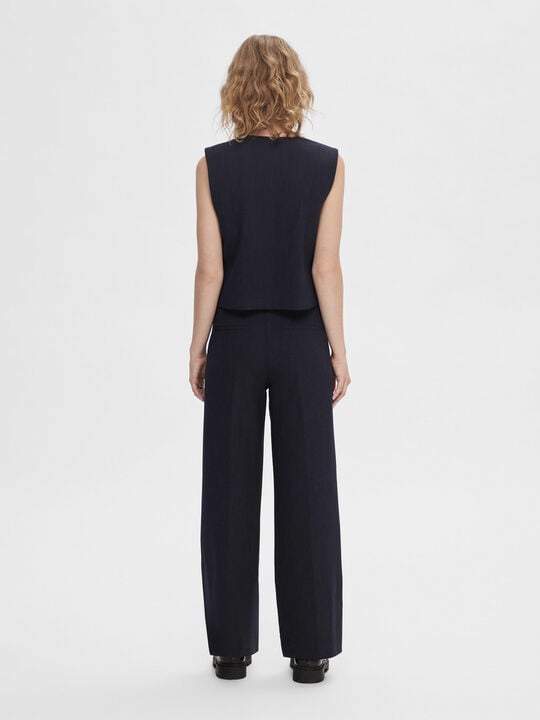 SLFRITA MW WIDE PANT DARK SAP MEL N