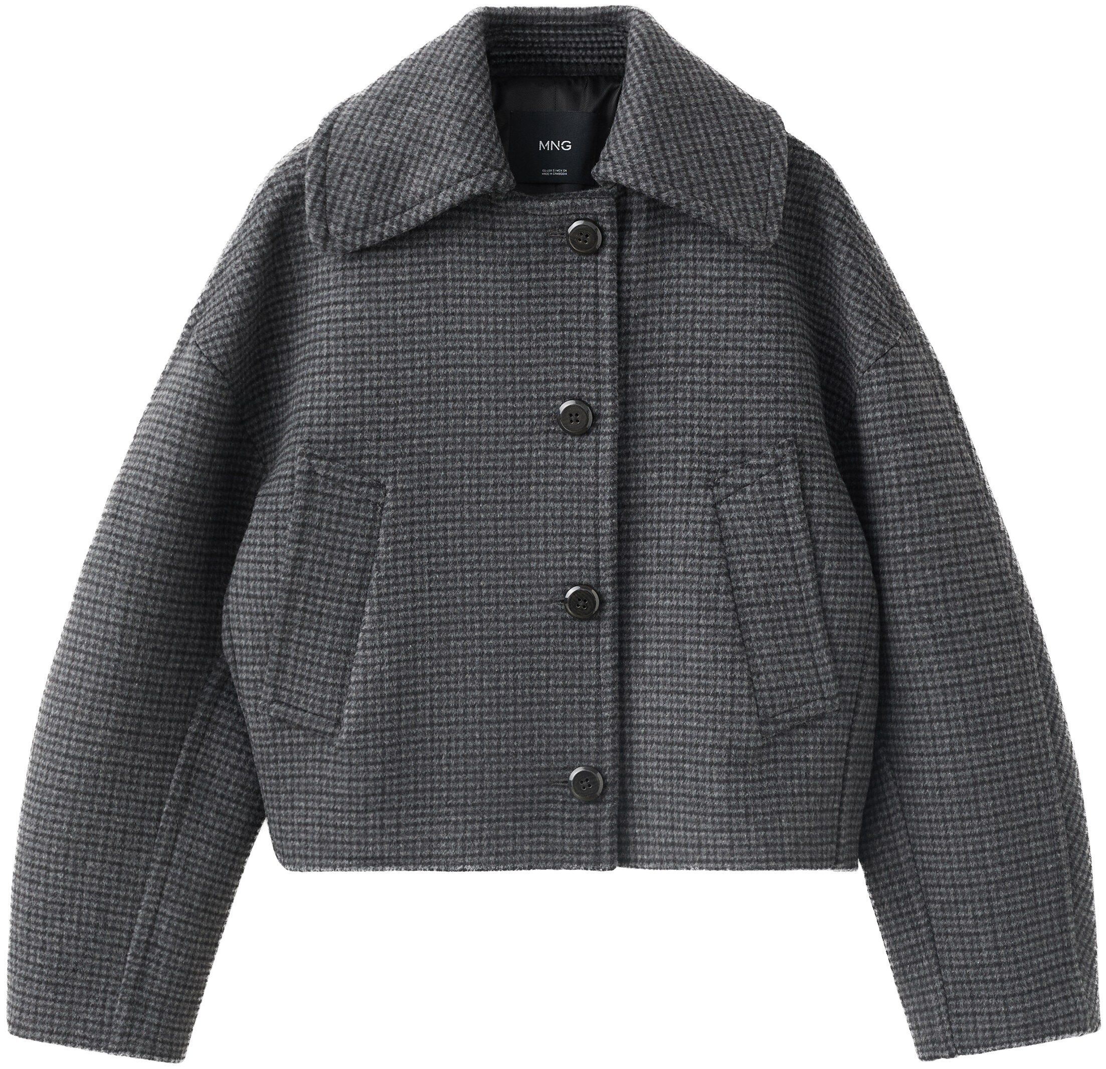 Houndstooth wool jacket