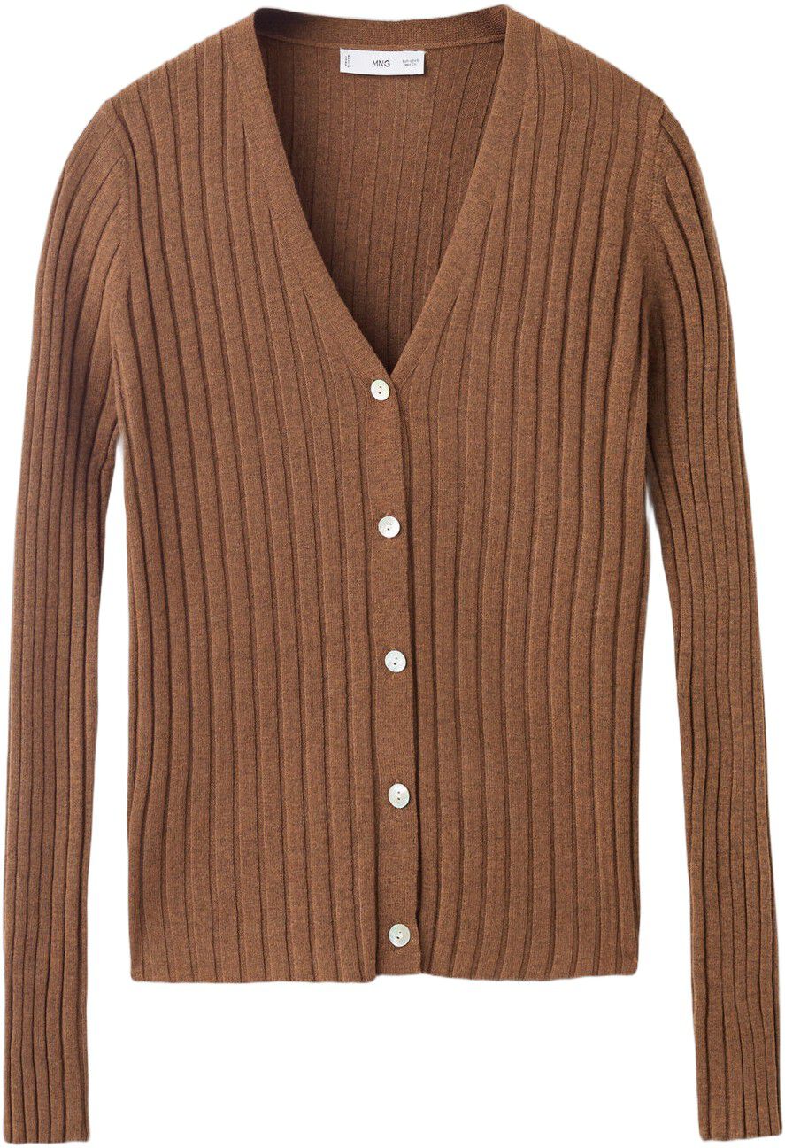 Fine rib knit cardigan