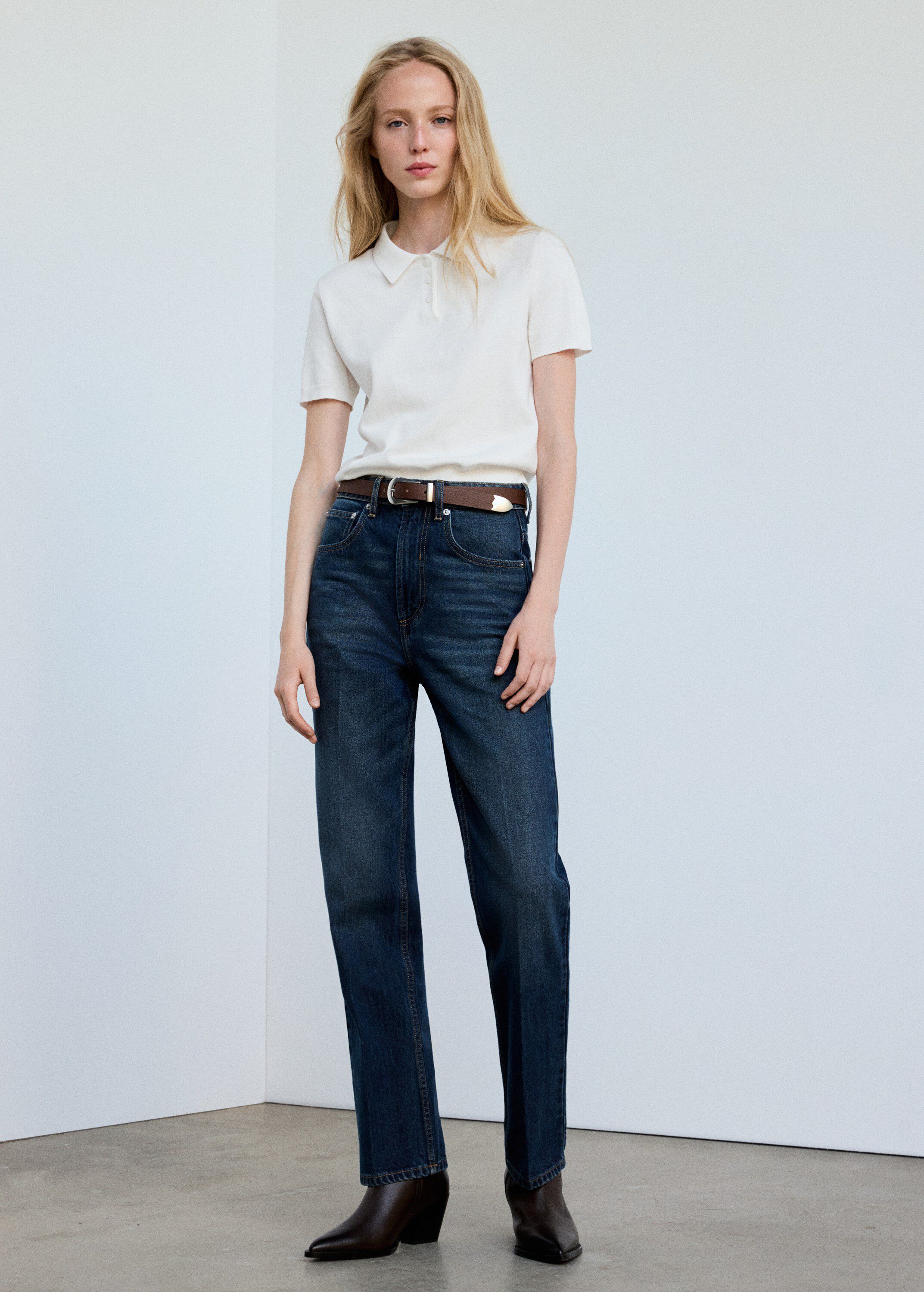 Cotton polo sweater