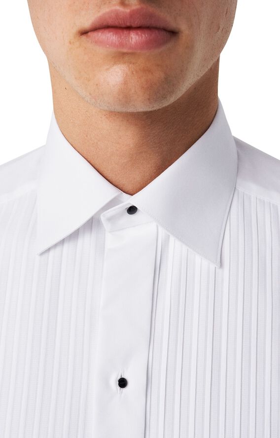 Plissé black tie shirt - Slim Fit
