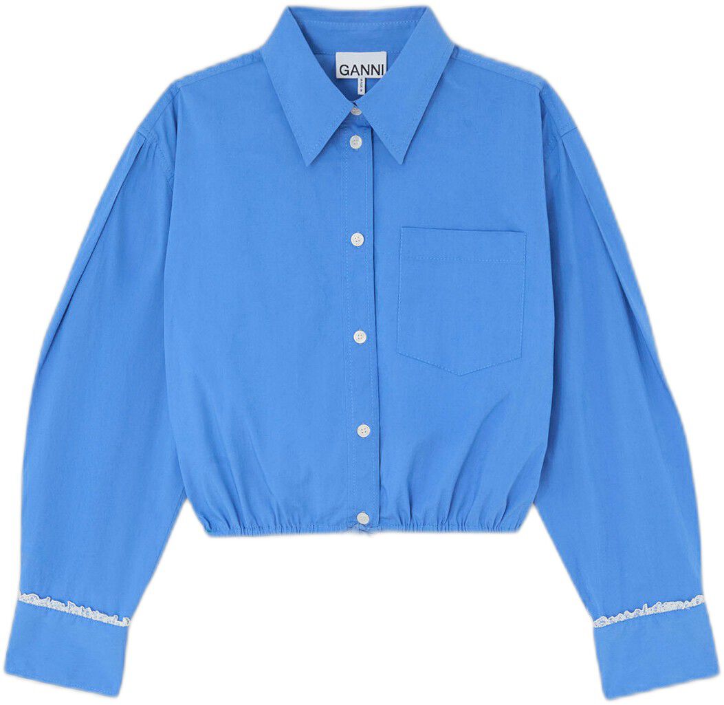 Stretch Cotton Cropped Bowling Shir
