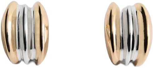 Hoop earrings with two-tone relief
