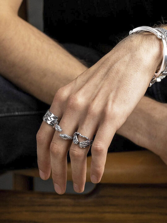 Men's Stainless Steel Vintage Snake Ring