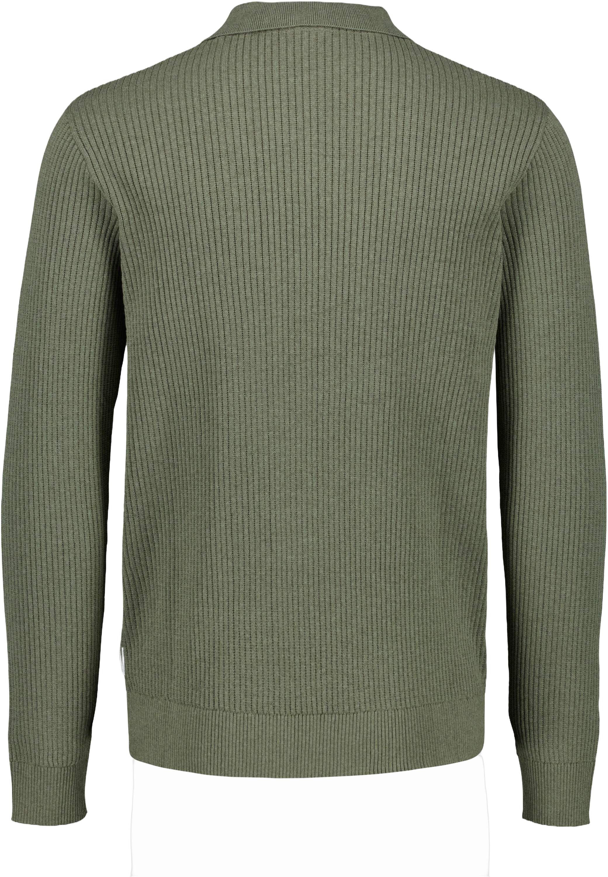 Ribbed L/S v-neck polo