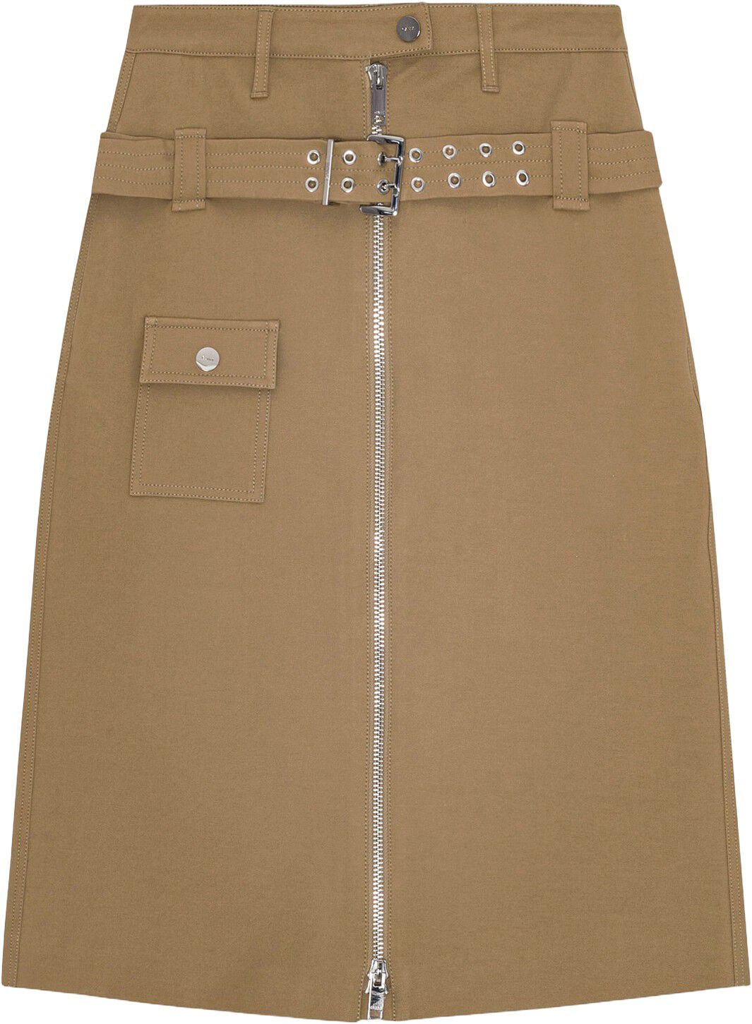 Heavy Cotton Tailoring Midi Skirt