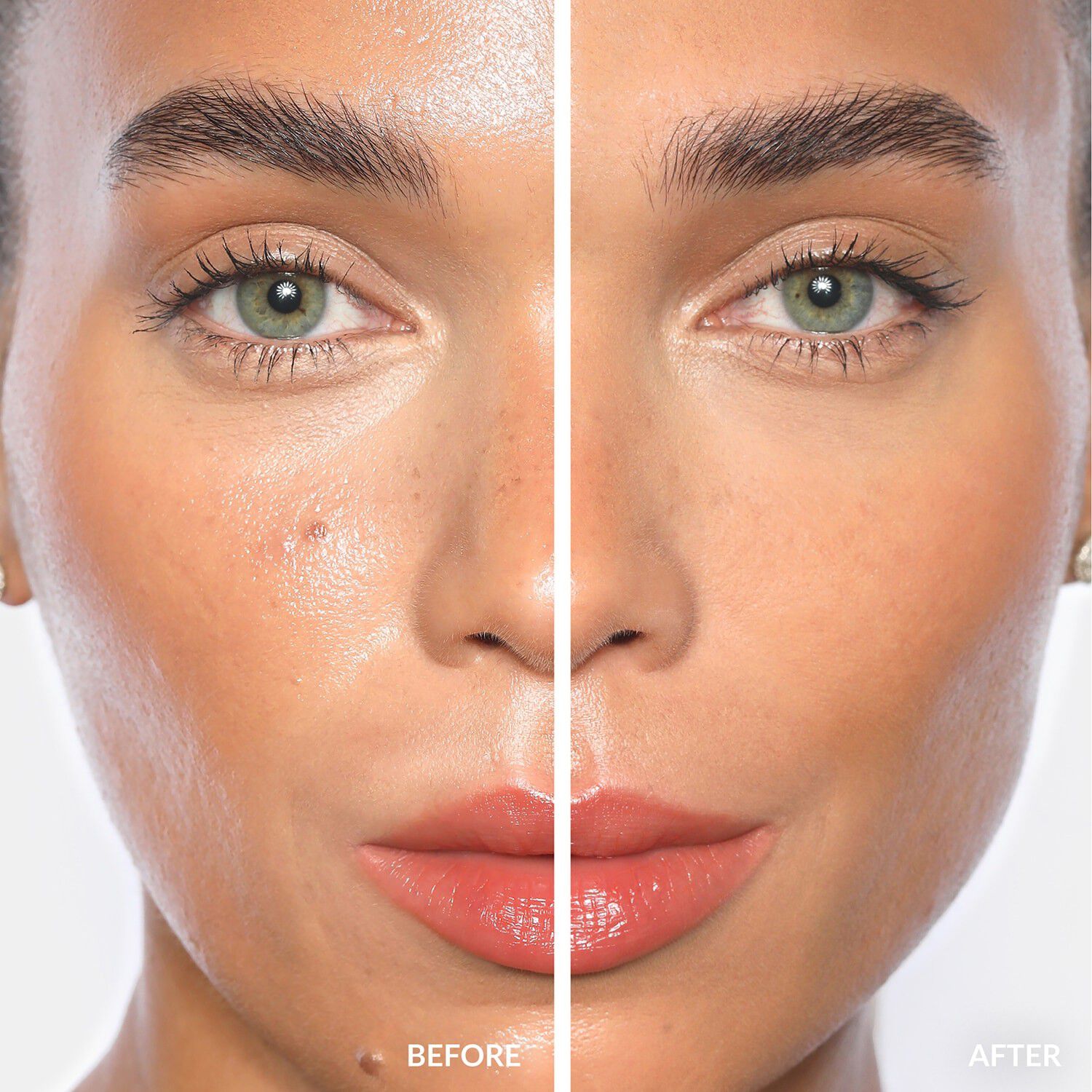 Skin Finish - Transparent pudder med bl&oslash;d sl&oslash;ringseffekt
