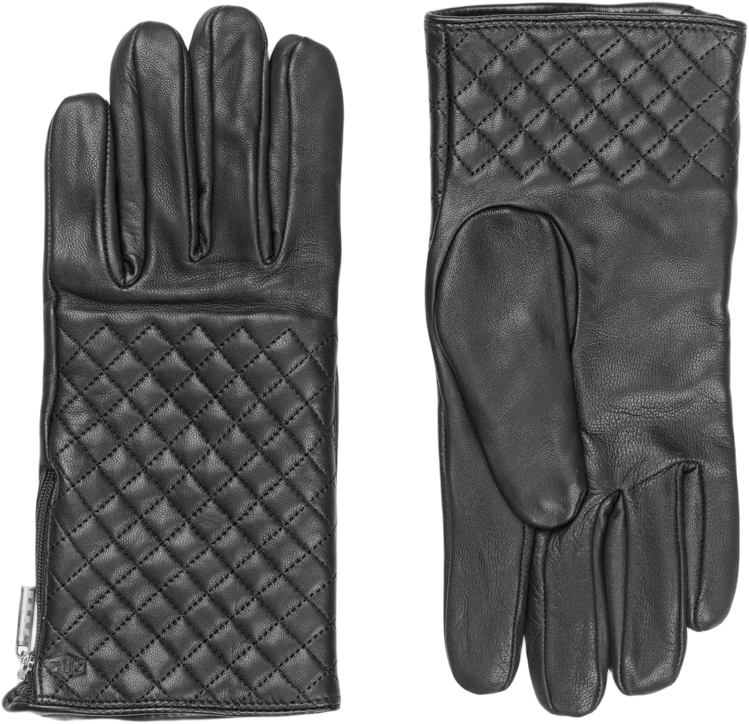 MJM Glove Lucille Quilted Sheepskin Black