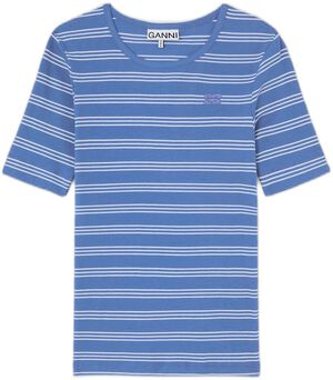 Soft cotton rib stripe tee