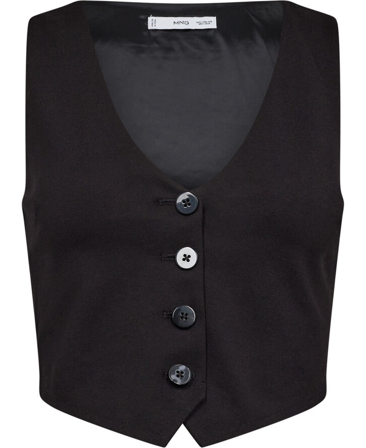 Cropped waistcoat with buttons