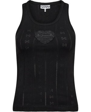 Compact pointelle rib jersey Tank t